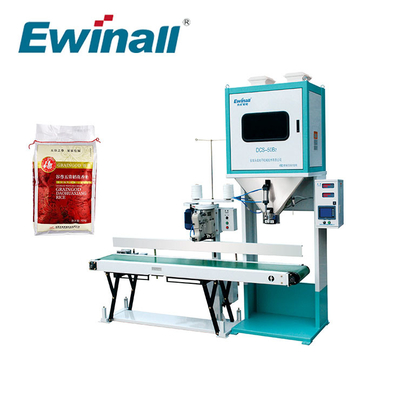 5 - máquina de embalagem do arroz das escalas de dobro 25kg para o moinho de arroz DCS-50B2 do sésamo do trigo