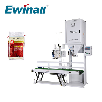 Máquina de empacotamento do arroz de Ewinall DCS-50A1 5kg 10kg 15kg 25kg com costura do transporte