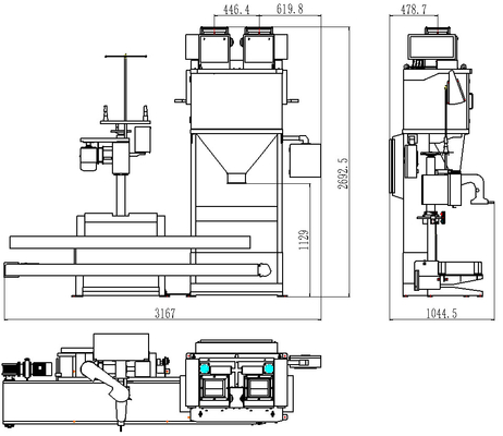 Máquina de embalagem automática manual DCS-50FB3+ do arroz Ewinall