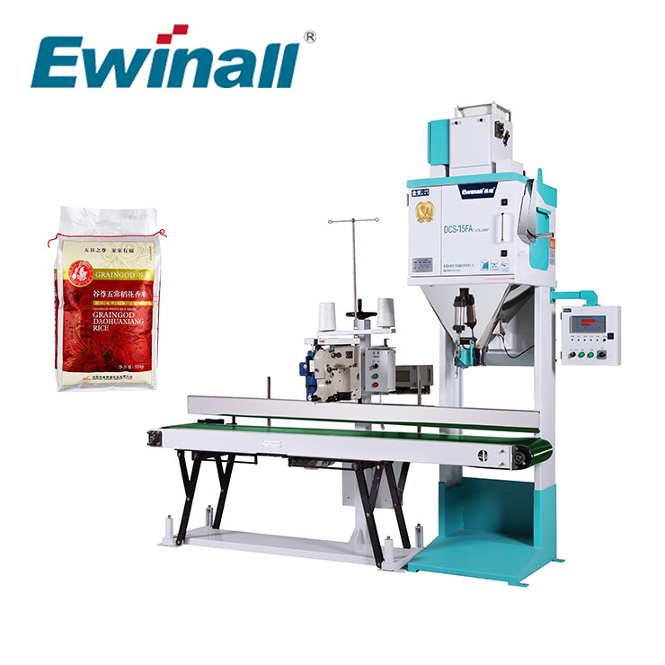 Soldadura térmica da máquina de embalagem do arroz do saco de plástico 2,5 quilogramas - 15 quilogramas DCS-15FA1 Ewinall